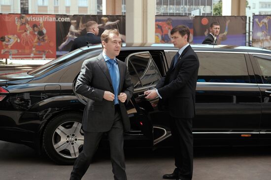 Russian President Dmitry Medvedev visits RIA Novosti