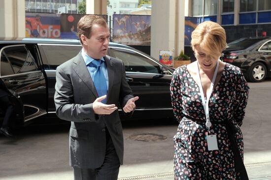 Russian President Dmitry Medvedev visits RIA Novosti
