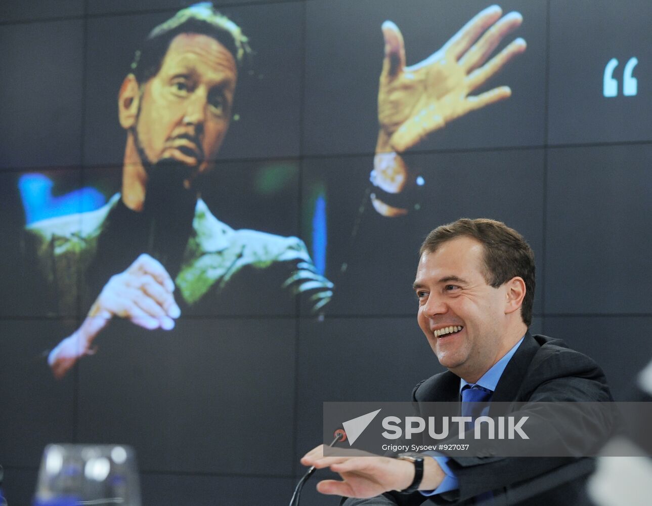 Russian President Dmitry Medvedev visits RIA Novosti