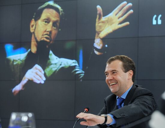 Russian President Dmitry Medvedev visits RIA Novosti