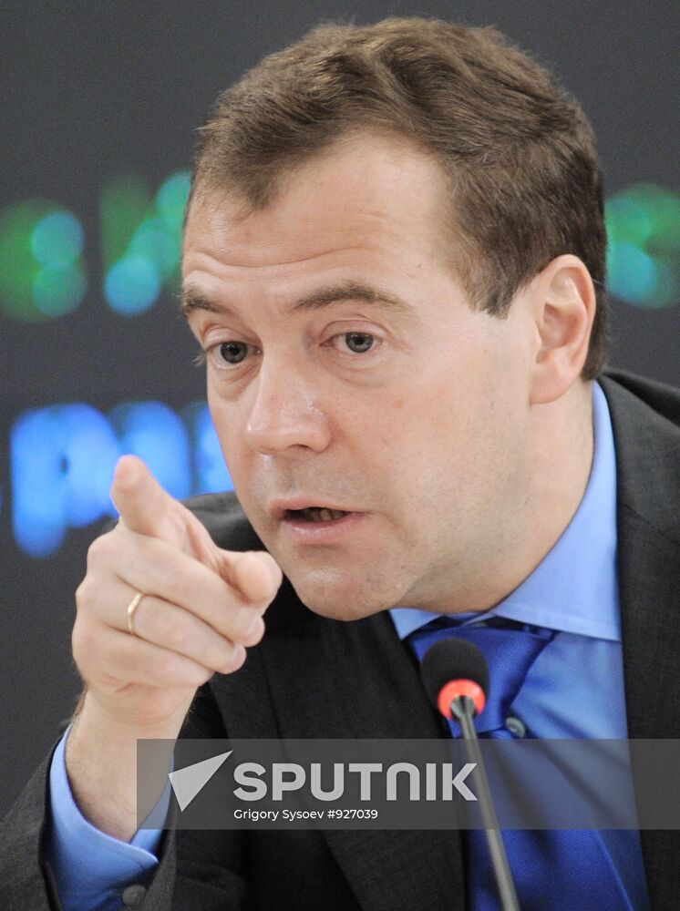 Russian President Dmitry Medvedev visits RIA Novosti