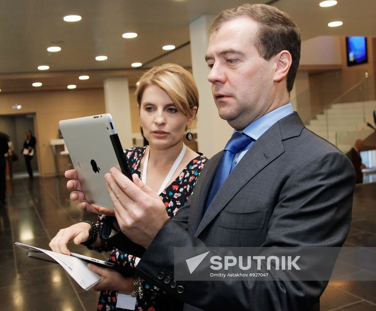 Russian President Dmitry Medvedev visits RIA Novosti