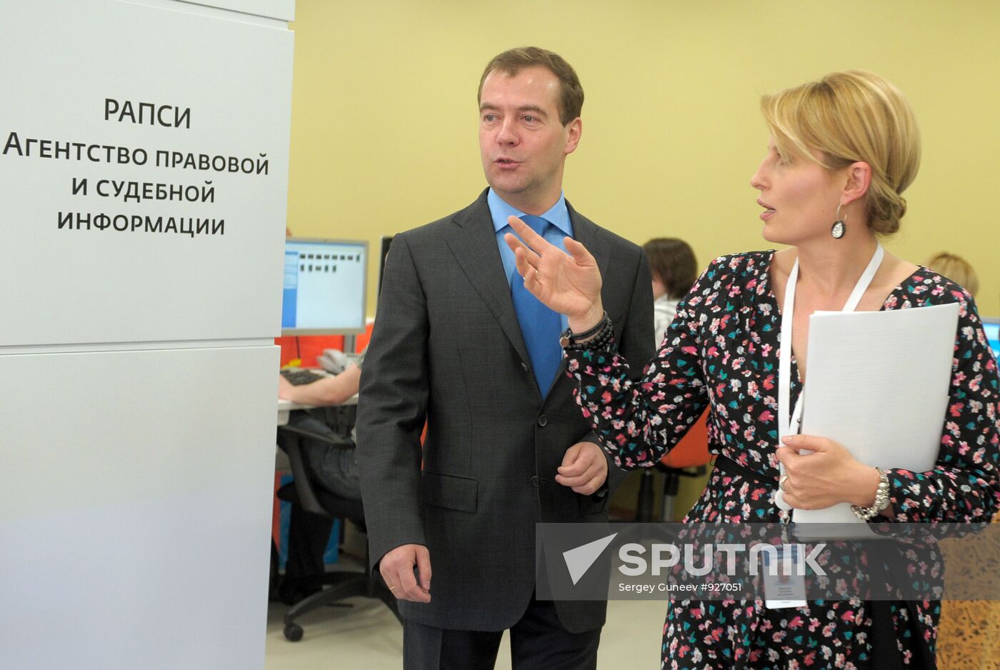 Russian President Dmitry Medvedev visits RIA Novosti