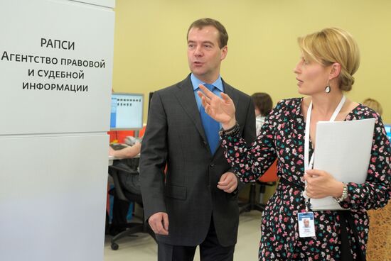 Russian President Dmitry Medvedev visits RIA Novosti
