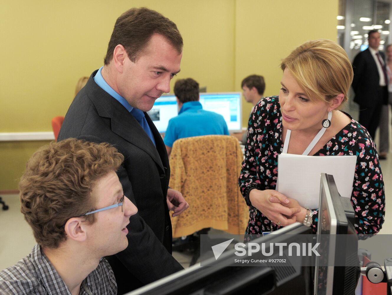 Russian President Dmitry Medvedev visits RIA Novosti