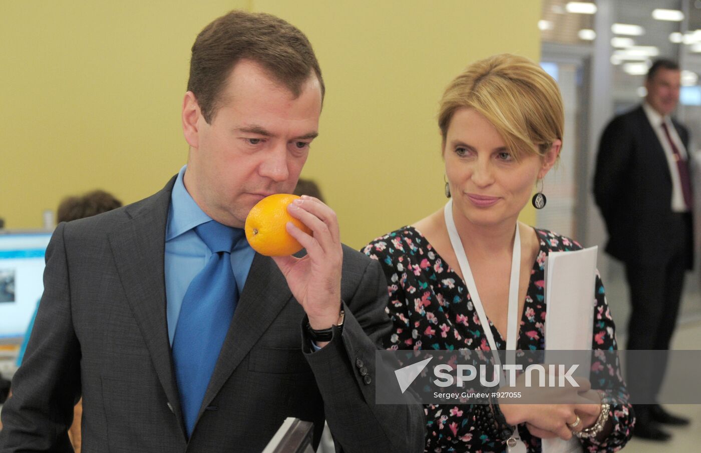 Russian President Dmitry Medvedev visits RIA Novosti