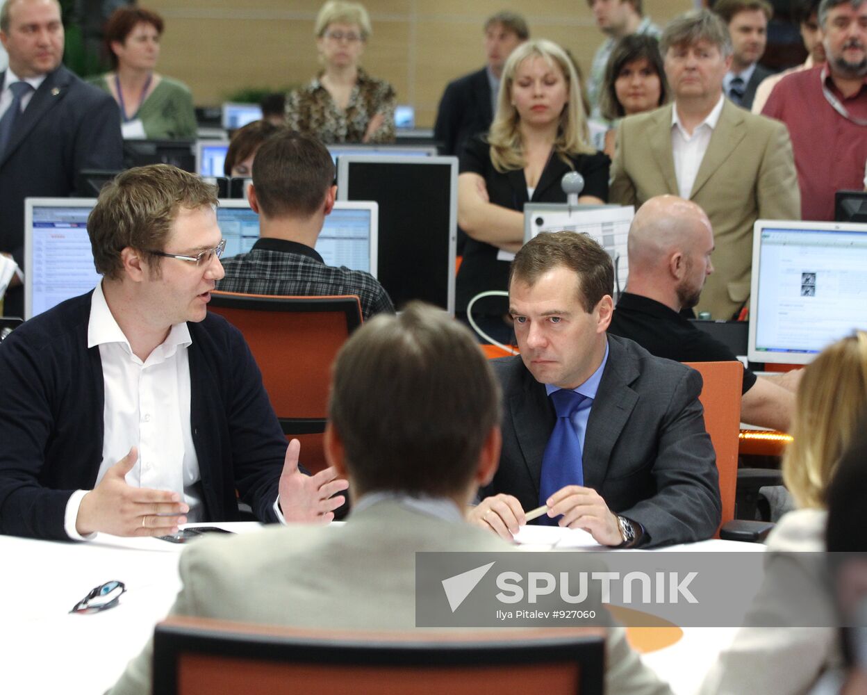 Russian President Dmitry Medvedev visits RIA Novosti