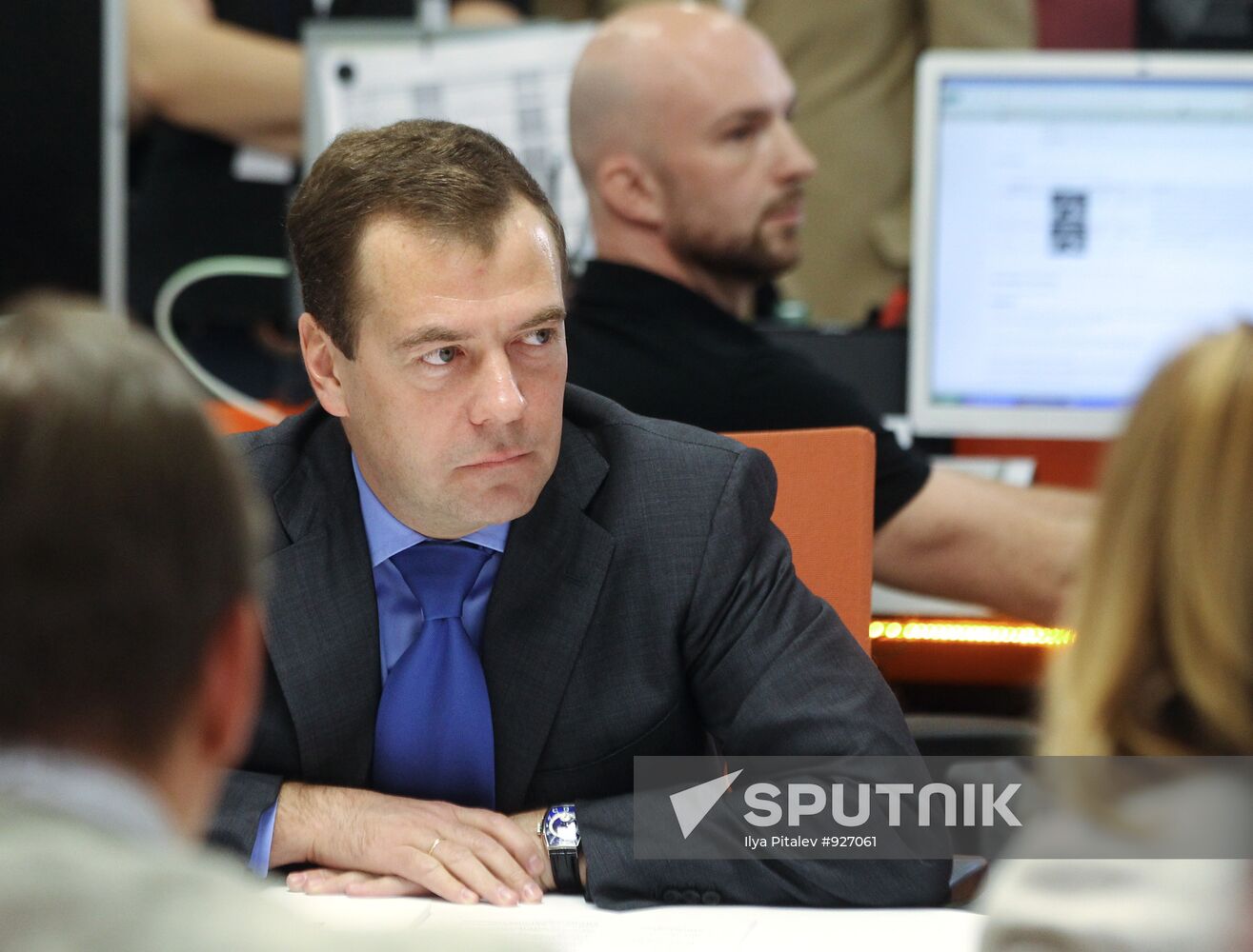 Russian President Dmitry Medvedev visits RIA Novosti