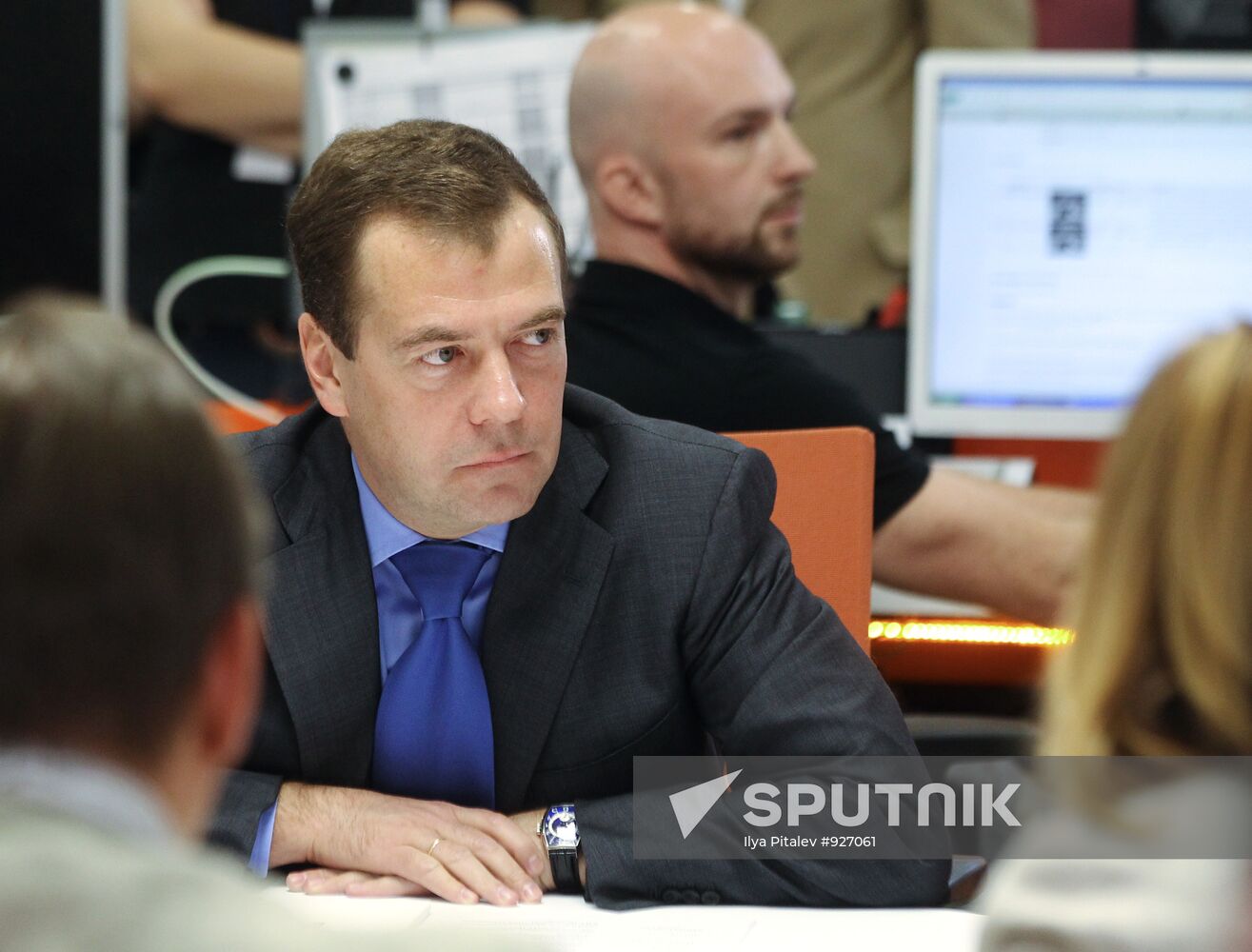 Russian President Dmitry Medvedev visits RIA Novosti