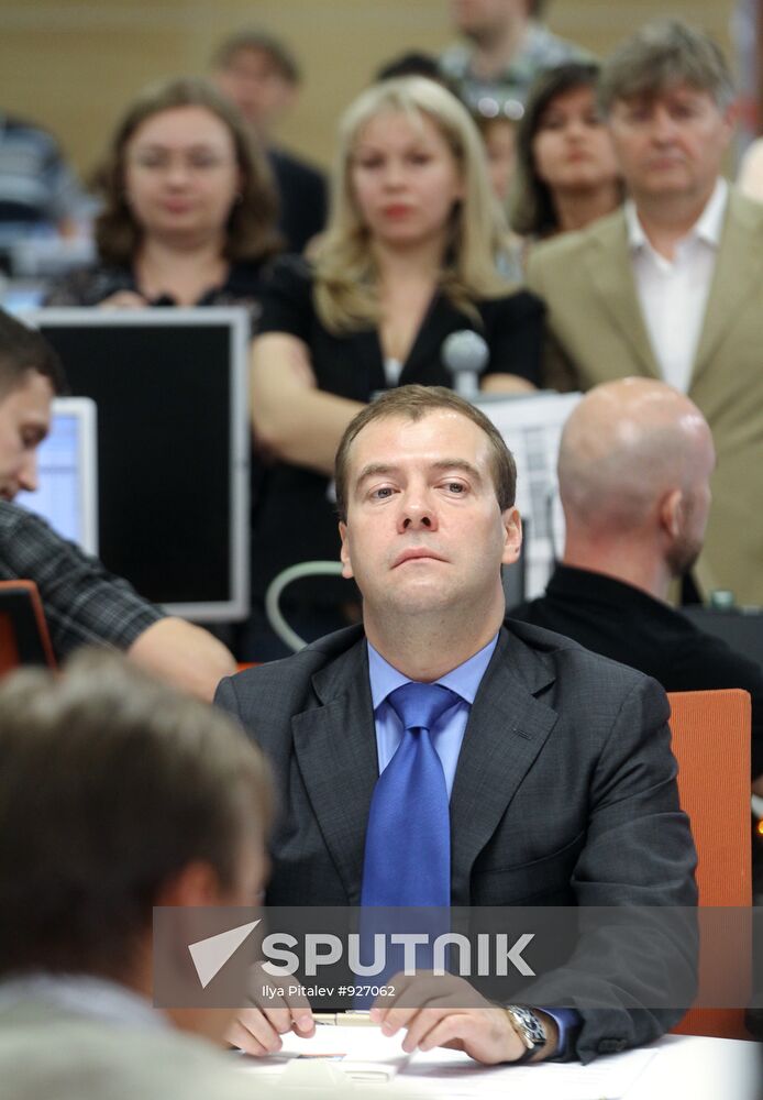 Russian President Dmitry Medvedev visits RIA Novosti