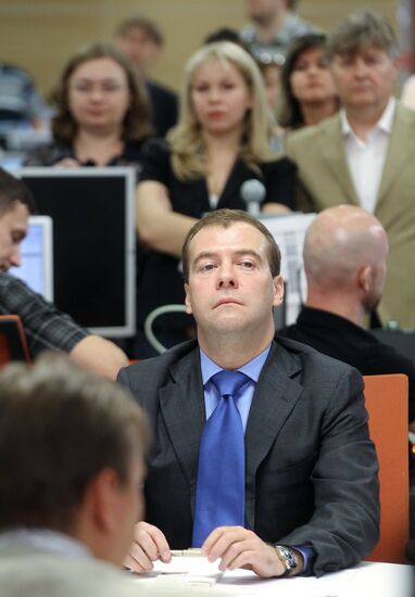 Russian President Dmitry Medvedev visits RIA Novosti