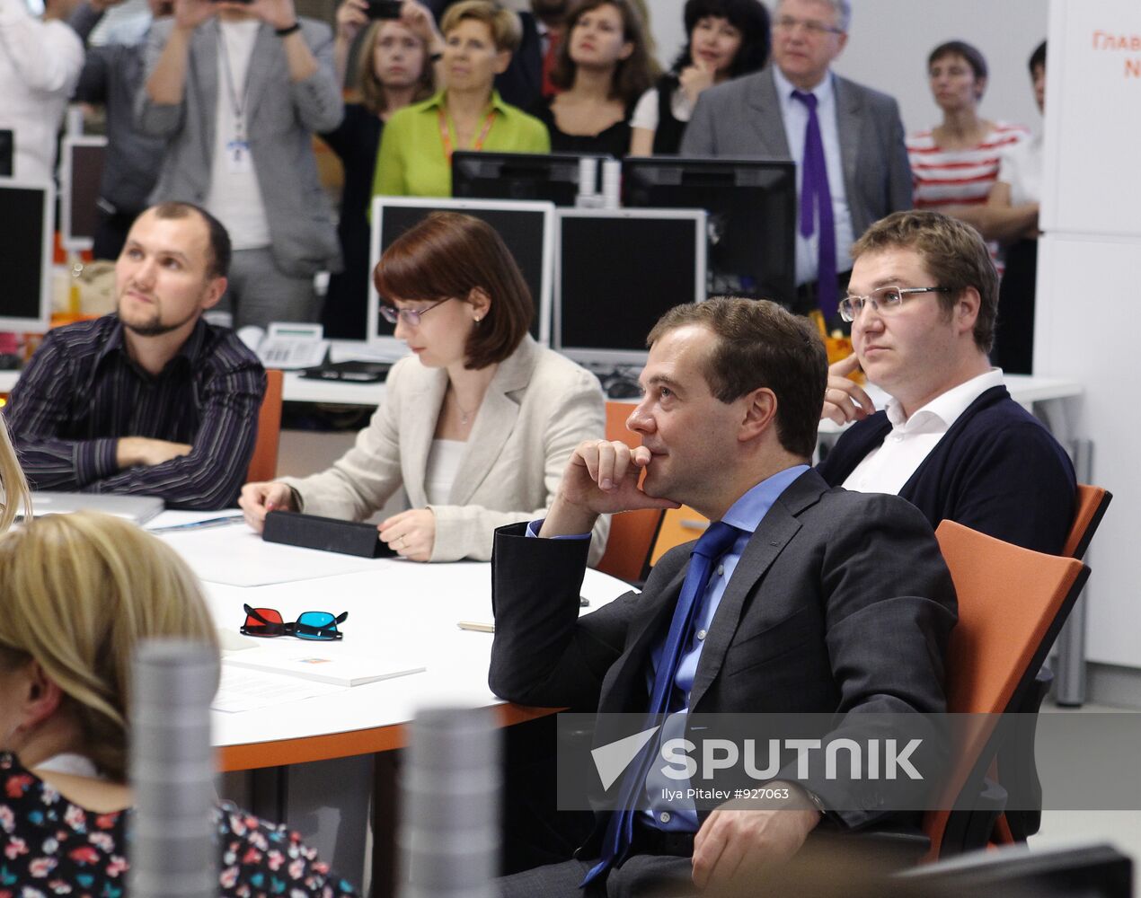 Russian President Dmitry Medvedev visits RIA Novosti