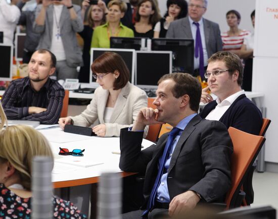 Russian President Dmitry Medvedev visits RIA Novosti