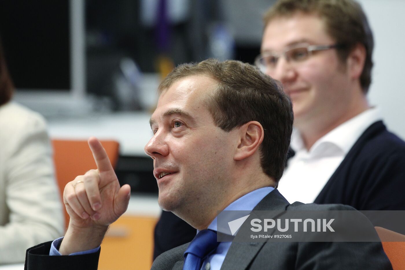 Russian President Dmitry Medvedev visits RIA Novosti