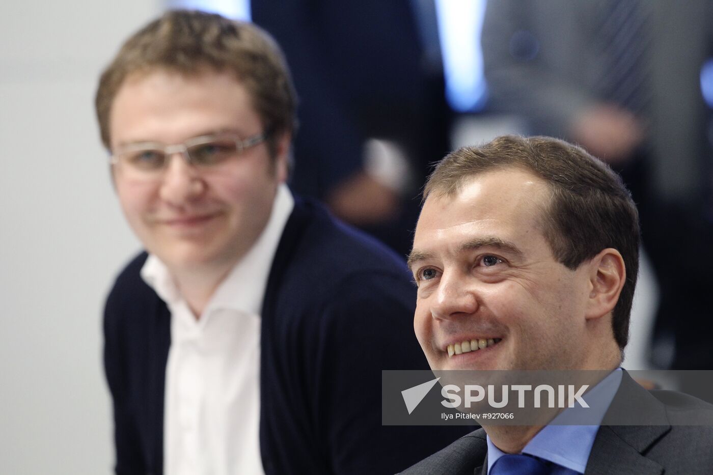 Russian President Dmitry Medvedev visits RIA Novosti