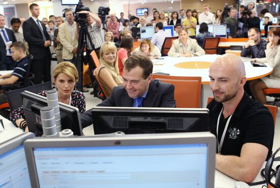 Russian President Dmitry Medvedev visits RIA Novosti