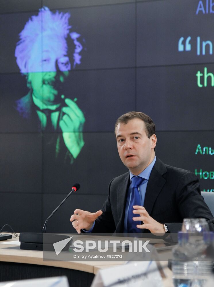 Russian President Dmitry Medvedev visits RIA Novosti