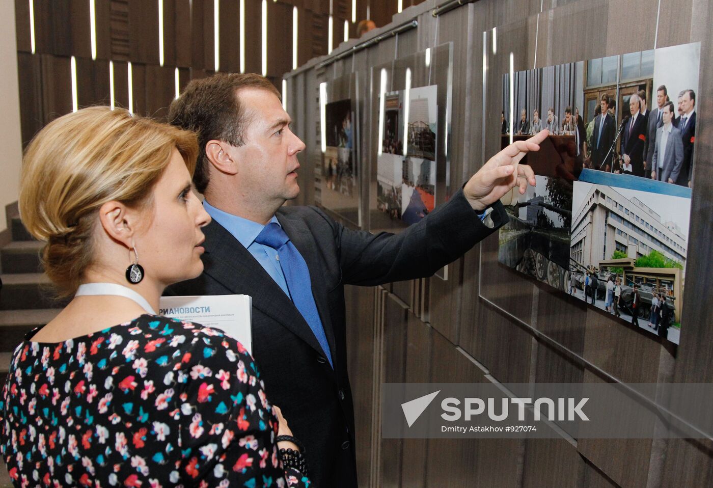 Russian President Dmitry Medvedev visits RIA Novosti