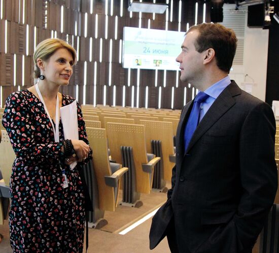 Russian President Dmitry Medvedev visits RIA Novosti