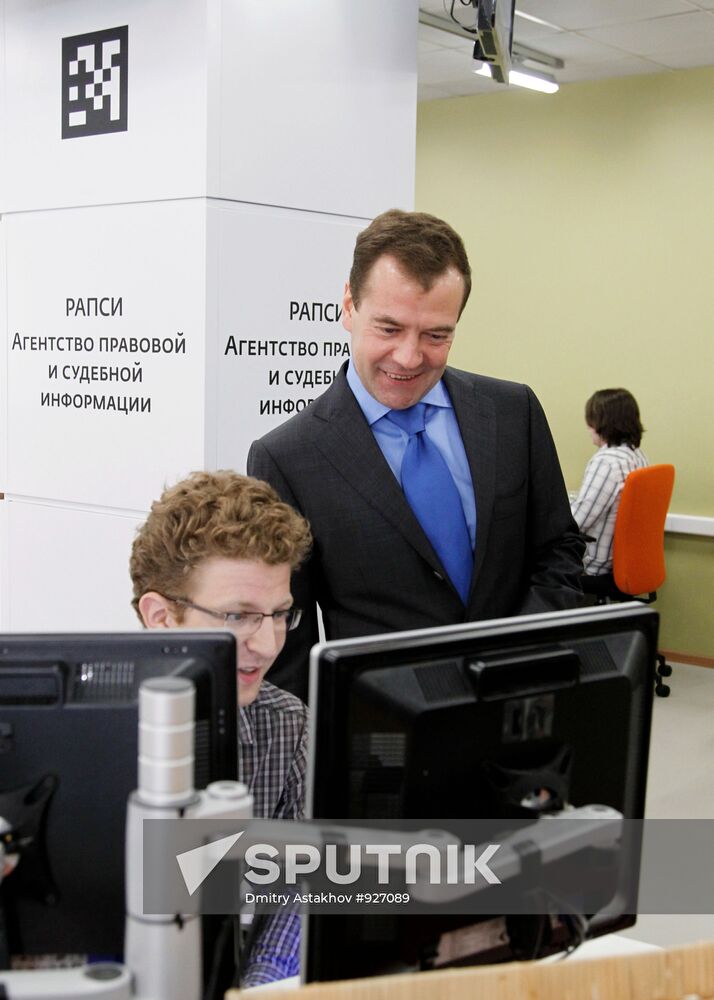 Russian President Dmitry Medvedev visits RIA Novosti