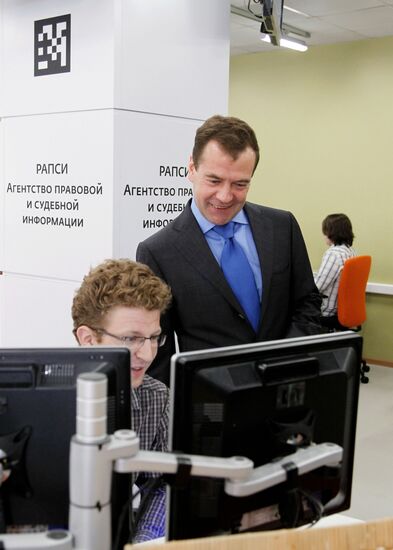 Russian President Dmitry Medvedev visits RIA Novosti