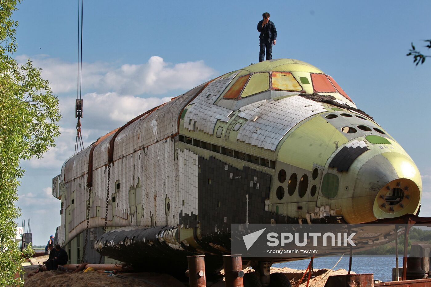 Soviet Buran spaceship model assembled