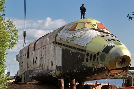 Soviet Buran spaceship model assembled