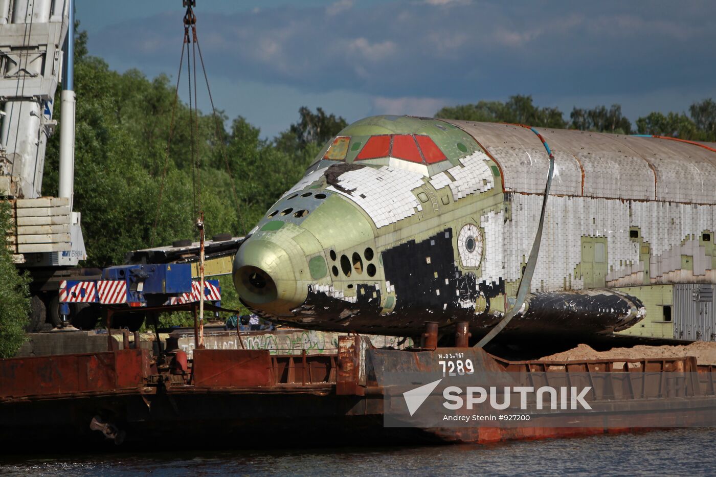 Soviet Buran spaceship model assembled