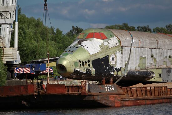 Soviet Buran spaceship model assembled