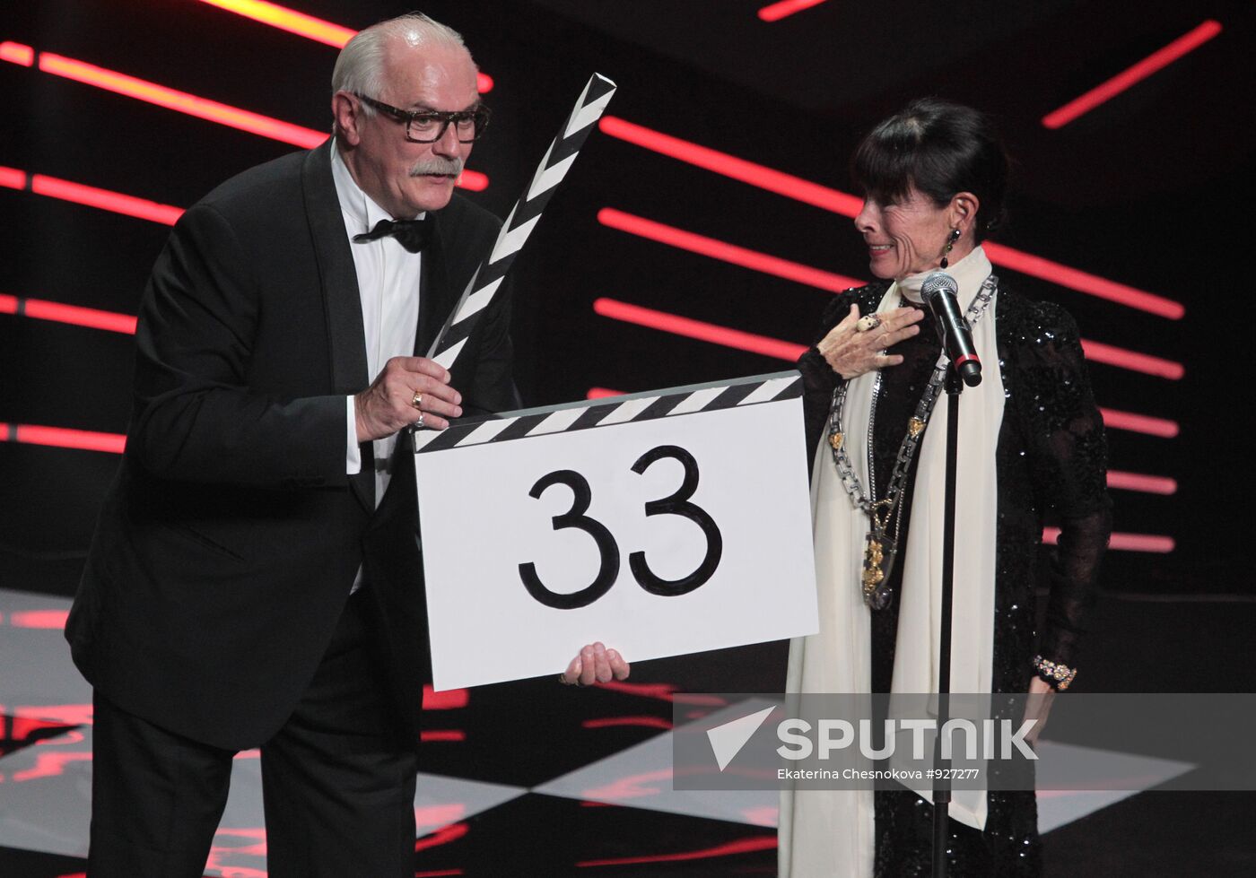 Nikita Mikhalkov and actress Geraldine Chaplin
