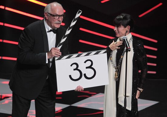 Nikita Mikhalkov and actress Geraldine Chaplin