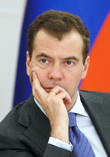 President Dmitry Medvedev holds meeting