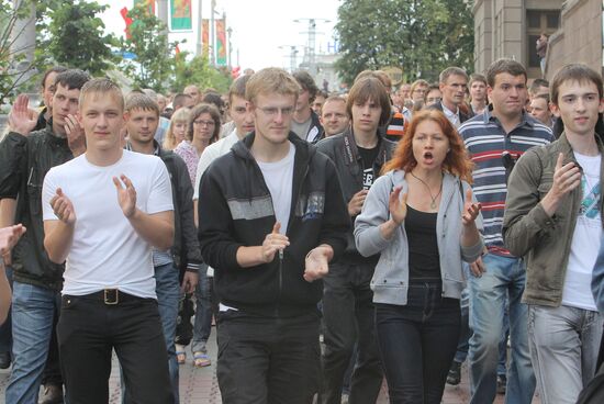 Revolution Through Social Networks movement rallies in Minsk
