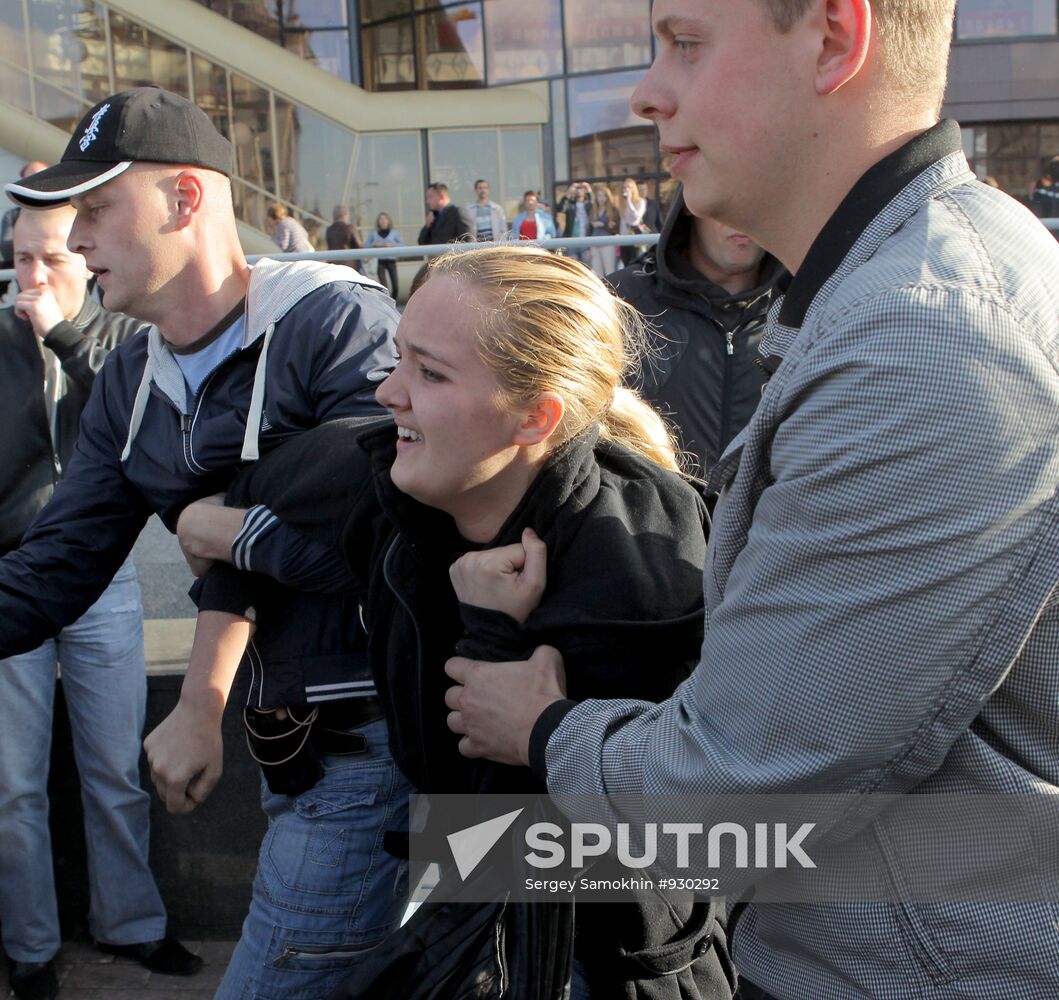 Revolution Through Social Networks movement stages protest rally
