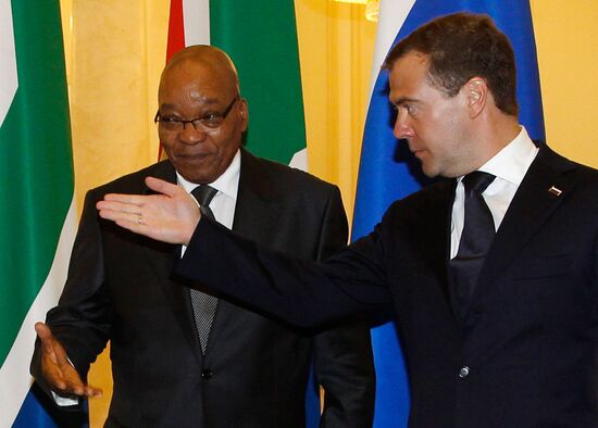Dmitry Medvedev and Jacob Zuma meet in Sochi
