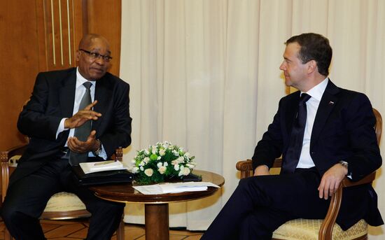Dmitry Medvedev and Jacob Zuma meet in Sochi