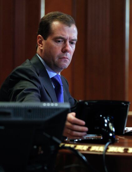 Dmitry Medvedev holds video conference