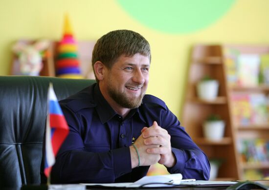 Ramzan Kadyrov attends Dmitry Medvedev's video conference