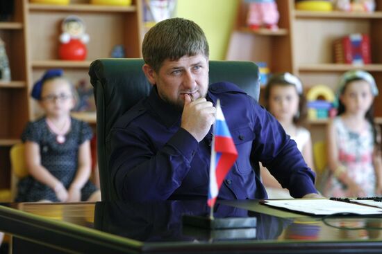 Ramzan Kadyrov attends Dmitry Medvedev's video conference