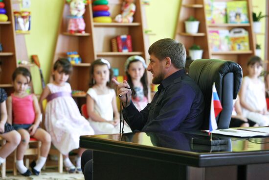 Ramzan Kadyrov attends Dmitry Medvedev's video conference