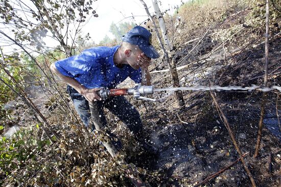 Emergency crews extinguish peat fires in Shatura district