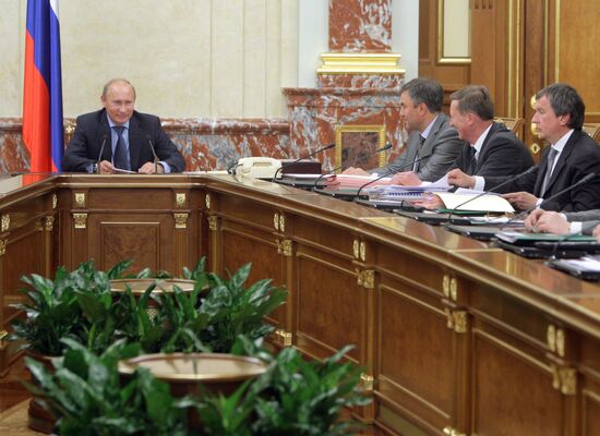 Vladimir Putin chairs a meeting of Russian government