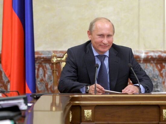 Vladimir Putin chairs a meeting of Russian government