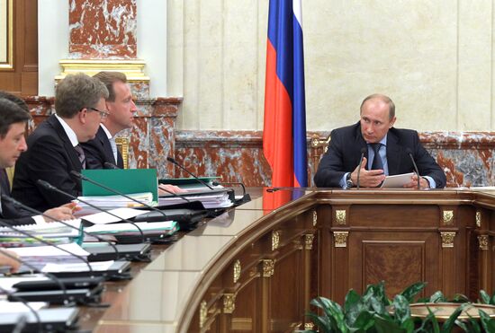 Vladimir Putin chairs a meeting of Russian government