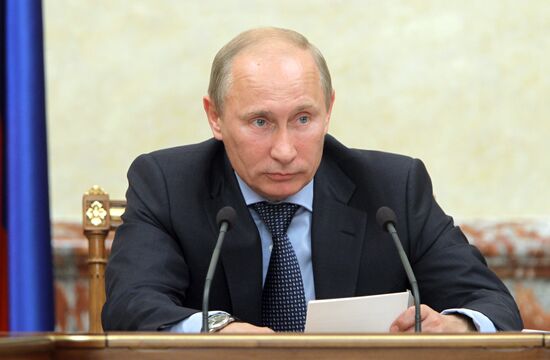 Vladimir Putin chairs a meeting of Russian government