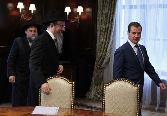 Dmitry Medvedev meets with Berl Lazar and Alexander Boroda