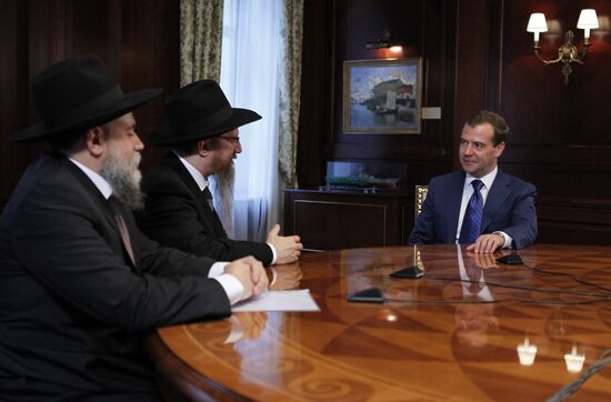 Dmitry Medvedev meets with Berl Lazar and Alexander Boroda