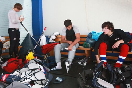 Ice Hockey. Summer gathering of players in KHL Novogorsk