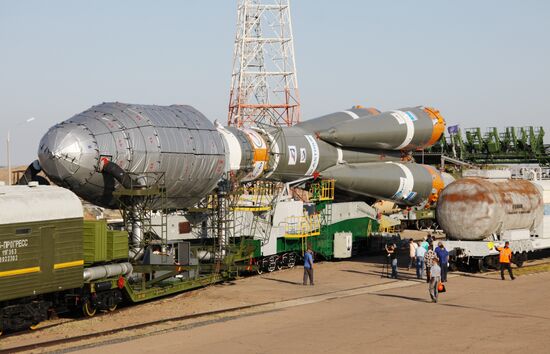 Soyuz 2.1a rocket launcher delivered to Baikunur launch site