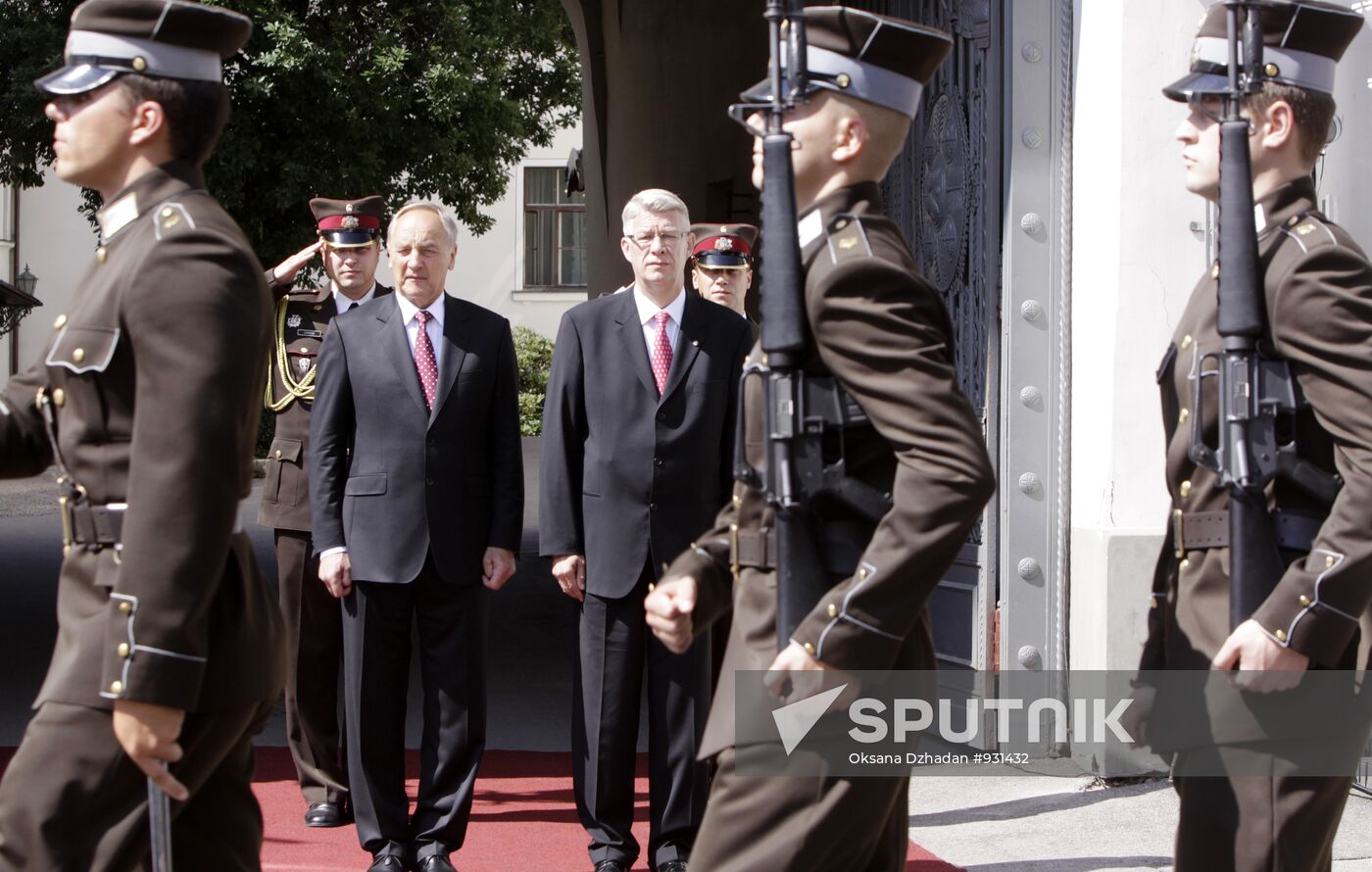 New Latvian president Andris Berzins inaugurated